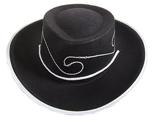 Jacobson Hat Company Child's Embroidered Permafelt Cowboy Costume, Black, Medium