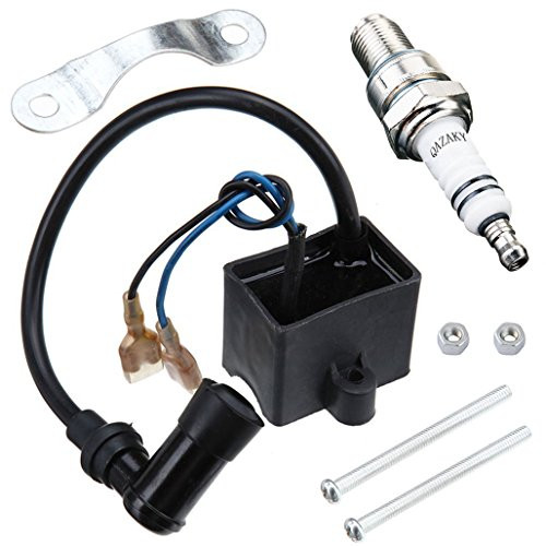 QAZAKY CDI Ignition Coil Spark Plug for 49cc 50cc 60cc 66cc 70cc 80cc 2-stroke Engine Motorized Bicycle Bike
