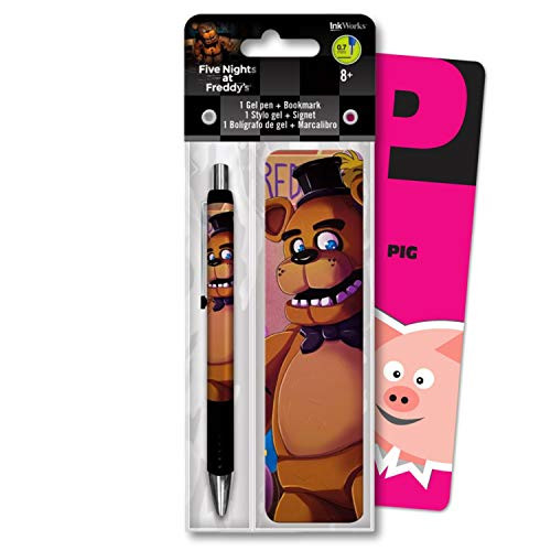 Five Nights at Freddy's Bookmark Gel Pen Set Bundle Includes 1 Pen and Bookmark with Colorful Fun Separately Licensed GWW Bookmark