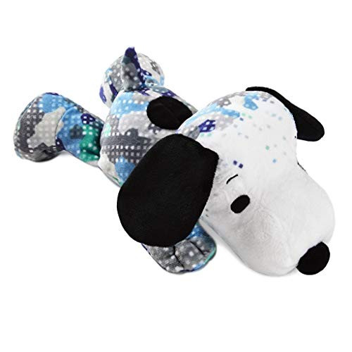 Hallmark Peanuts Snoopy Blue Camouflage Floppy Stuffed Animal, 10.5"
