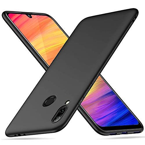 Toppix Case for Xiaomi Redmi Note 7 / Redmi Note 7 Pro, Slim Soft TPU Silikon Cover [Anti Slip] [Scratch Resistant] Flexible Case for Xiaomi Redmi Note 7 / Redmi Note 7 Pro (Black)