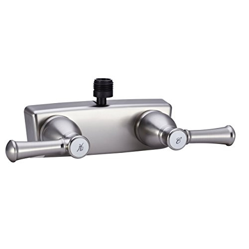 Dura Faucet RV Shower Faucet Valve Diverter with Teapot-Style Levers for Motorhomes, Campers, Trailers, and 5th Wheels - Features Easy Installation (Brushed Satin Nickel)