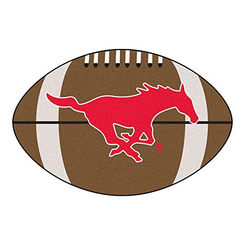 FANMATS NCAA Southern Methodist University Mustangs Nylon Face Football Rug