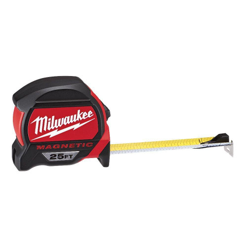Milwaukee 48-22-7125 Magnetic Tape Measure, 25 ft, 1 Pack, Red