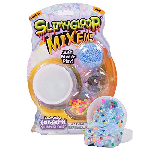 SLIMYGLOOP Mix'Ems by Horizon Group USA- Confetti, Mix & Create Your Own Colorful Glitter Confetti Gooey, Putty, Slime with Crunchy Beads & Sequins SLIMYGLOOP Mix'Ems by Horizon Group USA- Confetti, Mix & Create Your Own Colorful Glitter Confetti Gooey, Putty, Slime with Crunchy Beads & Sequins