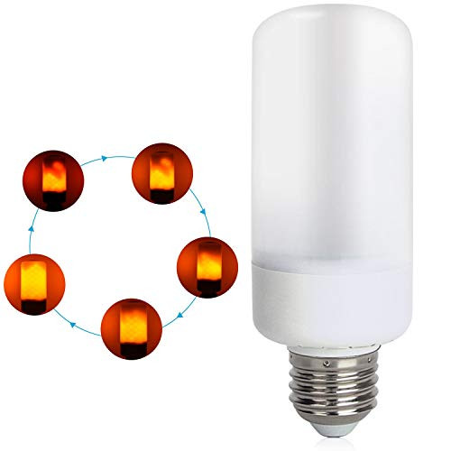 LED Flame Effect Light Bulb,1300K True Fire Color E26/27 LED Corn light Flickering Flame Light Bulbs,LED Beads Simulated Decorative Light Atmosphere Lighting Vintage Flaming Light (5WE26?1 pack?)