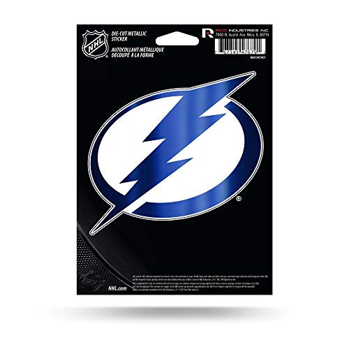 Rico Industries NHL Tampa Bay Lightning Die Cut Metallic StickerDie Cut Metallic Sticker, Blue, 5.75 x 7.75-inches
