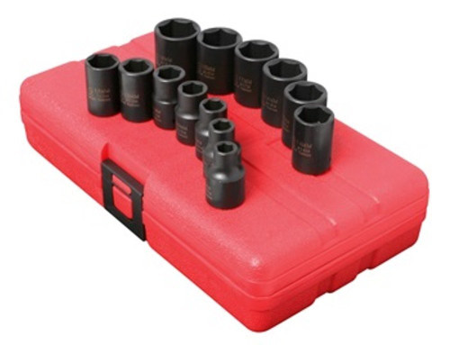 Sunex 3358 3/8-Inch Drive Standard Metric Socket Impact Set, 13-Piece