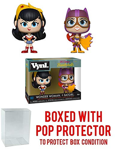 Funko DC Bombshells - Wonder Woman & Batgirl Vynl Figure 2-Pack (Includes Pop Box Protector Case)