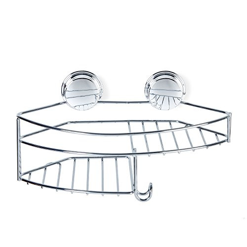Better Living Products 13824 KROMA Stick-N-Lock Plus Combo Shower Basket, Chrome