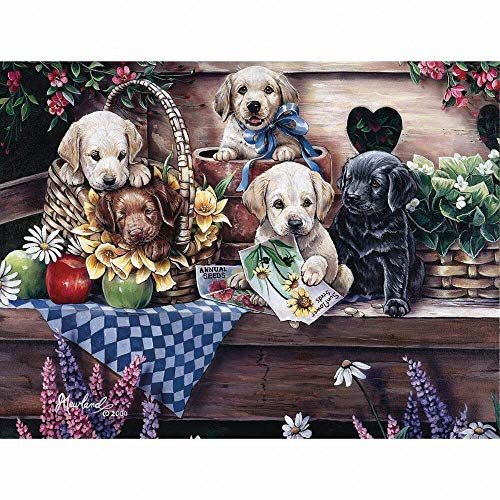 Karmin International Five Puppies Jigsaw Puzzle