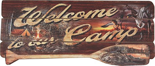 Rivers Edge Products Welcome to Our Camp Wood Sign