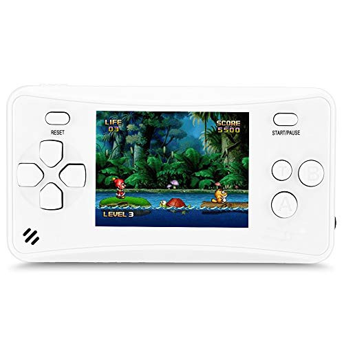 HigoKids Handheld Game Console for Children 8-Bit Retro Video Game Player with 2.5 inches LCD Screen The 80's 90's Arcade Video Gaming System Built-in 152 Classic Old School Games Entertainment-White