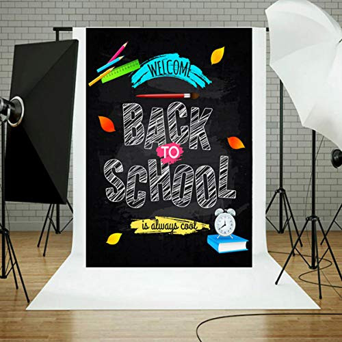 7x5ft Back to School Theme Party Backdrop Cartoon Blackboard Graffiti Doodles Photography Background Chalk Pencil Hand Drawn Students Cake Table Decoration Banner Photo Booth