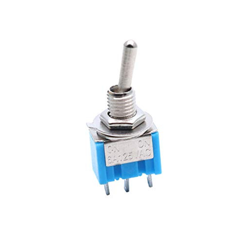 GooTon 125VAC 6A 3Pin 2 Position On/On SPDT Latching Mini Toggle Switch Pack of 10