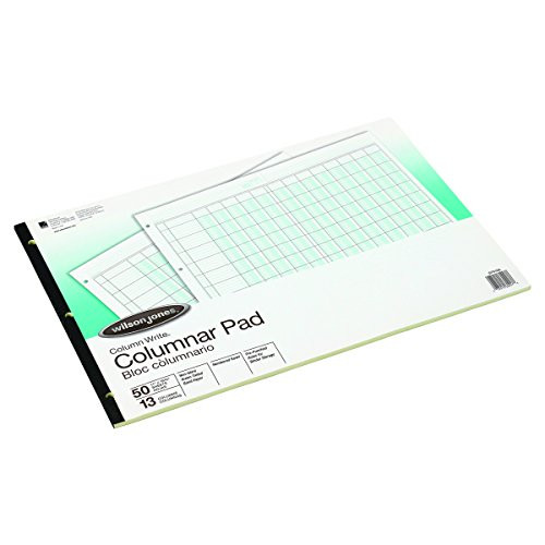 Wilson Jones G7213A Accounting Pad, 13 Eight-Unit Columns, 11 x 16 3/8, 50-Sheet Pad