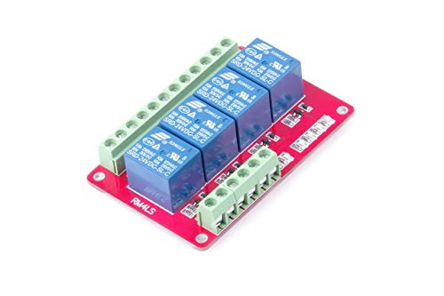 DC 24V 4-Channel Relay Control Module Low Level Trigger with Red & Blue Indicators for Arduino