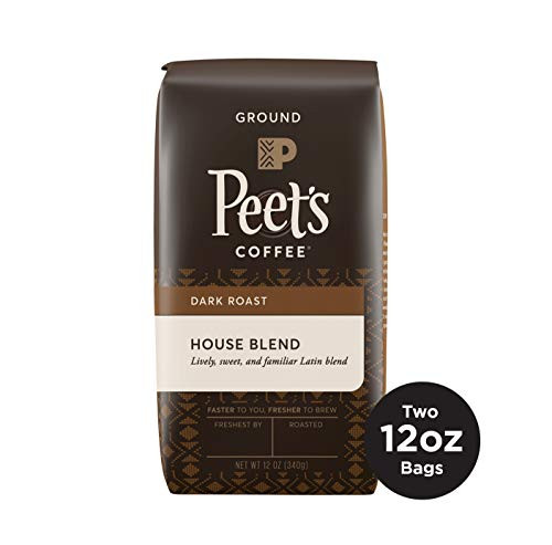 Peet's Coffee House Blend Dark Roast Ground Coffee, 12 Ounce Bag (Pack of 2)