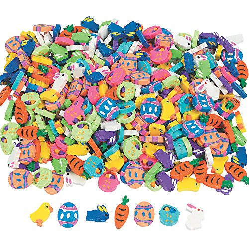Fun Express - Mini Easter Eraser Asst.- 144 Pieces for Easter - Stationery - Pencil Accessories - Erasers - Easter - 144 Pieces
