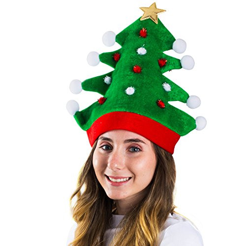 Christmas Hat - Adult Christmas Tree Hat - Novelty Hats Funny Party Hats