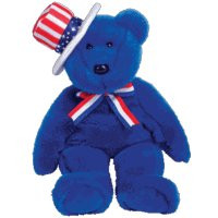 TY Beanie Buddy - SAM the Bear (Blue Version)