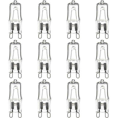 Sunlite Q60/CL/G9/120V/12PK Halogen 60W 120V Q60 Single Ended Capsule Light Bulbs, Clear Finish, 3200K Bright White, Bi-Pin (G9) Base, 12 Pack