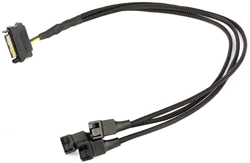 CRJ SATA to 3 x 4-Pin PWM Sleeved Fan Power Adapter Cable CRJ SATA to 3 x 4-Pin PWM Sleeved Fan Power Adapter Cable