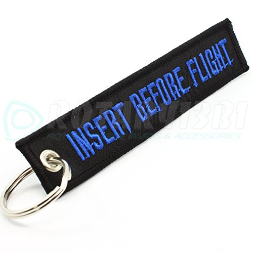 Rotary13B1 Insert Before Flight Keychain - Black/Blue