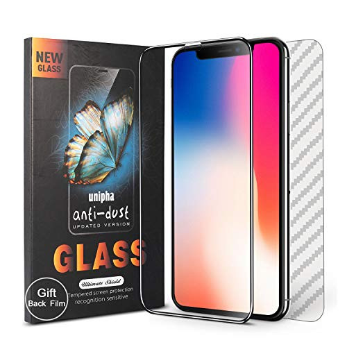Tempered Glass Screen Protector for iPhone Xs/iPhone X 5.8 Inch 9D 0.2mm Ultra Thin Full Screen Coverage Film Arc Edge 9H Hardness Anti-Scratch/Explosion Fingerprint-Resistant Case Friendly