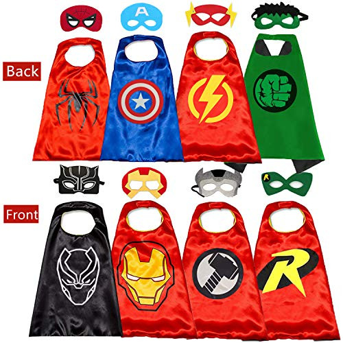 Superhero Cape for Kids- Double Sided Cape and Mask Cosplay Costumes Kids Best Gifts
