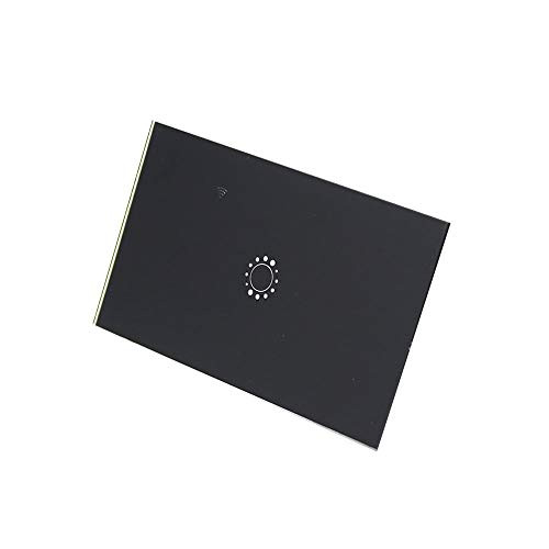 Smart Wifi Light Switch, Tempered Glass Panel Touch Light Switch 1 Gang 1 Way with Indicator Light, US Standard Modern Wall Touch Switch, AC 110-220V, Black -Single Pole Switches