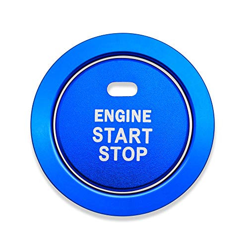 Ceyes Blue Engine Start Stop Button Cover+Ring Ignition Start Stop Button Trim Ignition Switch Button Sticker Push Button Switch Decor Stickers for Subaru Forester Legacy Impreza Outback Ascent BRZ XV