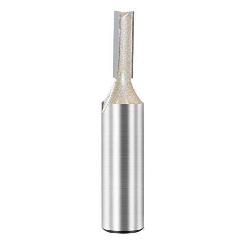 Straight Router Bit Double Flute Plunge Router Bit Carbide Tipped Woodworking Tool 1/2 Shank Cutting Dia. 1/4 inch
