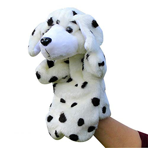 MaitianGuyou Animal Dog Hand Puppets Soft Plush Hand Puppets for Kids- Perfect for Storytelling, Teaching, Preschool, Role-Play Toy Puppets(White)