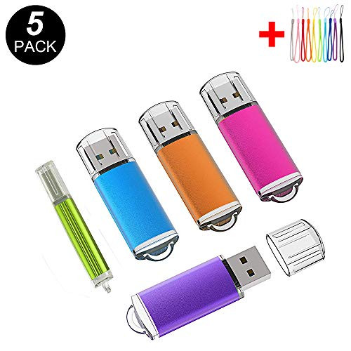 5 PCS 2.0/3.0 USB Flash Drive Pen Drive Memory Stick Thumb Stick Pen Black (2.0/512MB)