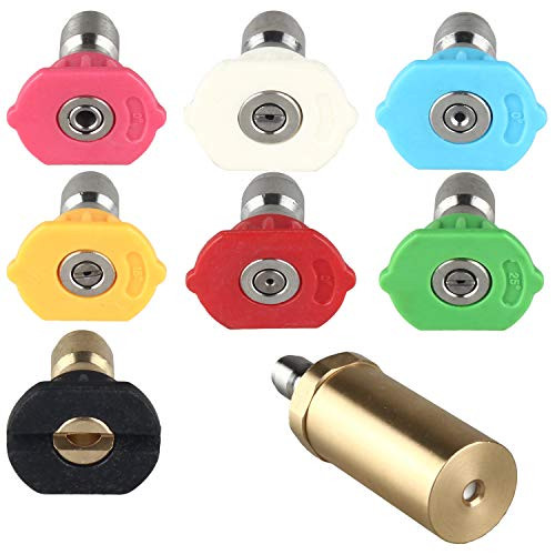 WILTEEXS Pressure Washer Rotating Turbo Nozzle 1/4 Inch 4000 PSI, 4.0 Orifice, 4.0 GPM with Spray Nozzle Tips Kit (8 Pack)