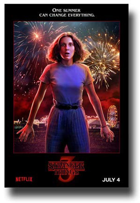 Stranger Things 3 Poster TV Show Promo 11 x 17 inches One Summer Can Change Everything Purple T Shirt Fireworks Netflix Stranger Things 3 Poster TV Show Promo 11 x 17 inches One Summer Can Change Everything Purple T Shirt Fireworks Netflix