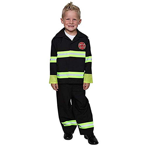 Storybook Wishes Fireman Fire Fighter Halloween Dressup Costume, Size 6/8 Black