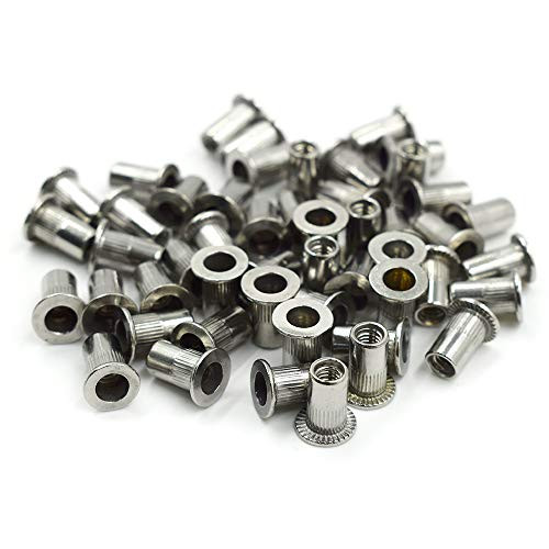 TOUHIA M6 Flat Head Rivet Nut Rivnut Insert Nutsert(25Pcs)