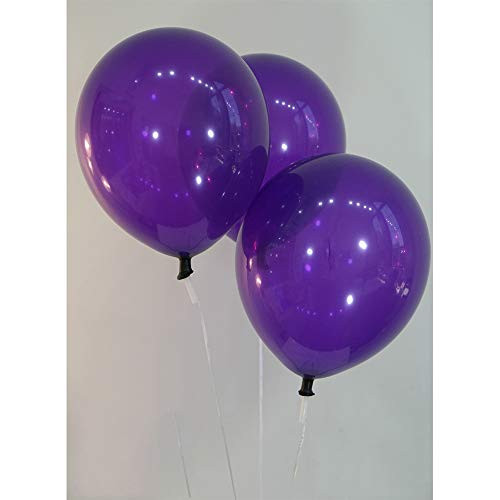 Party Balloons 12" Purple Shiny Latex Balloons, 100 pcs/Pack Thicken Round Pearlescent Latex Purple Balloons for Party Decorations (Purple)