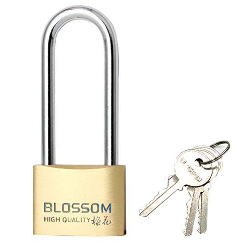 Solid Long Beam Brass Padlocks Type Different - Waterproof Rust-Proof Door Lock Long Beam Lock Student Drawer Hardened Steel Shackle, with Key Padlock, Drawer, Gym, Cabinet, Warehouse, School, car,