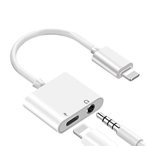 for iPhone Headphone Adapter for iPhone 8 Dongle 3.5mm Jack Adaptor Cable Splitter Charger for iPhone 8/8Plus 7/7Plus/X/10/Xs/XSmax Earphone Accessories for iPhone Dongle Support iOS 12 System