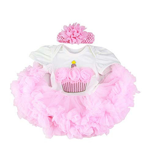 HUADOLL Reborn Baby Girl Clothing Pink Tutu Dress Outfit for 20- 23 Inch Reborn Doll Newborn Dolls Clothes
