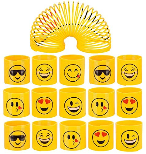 Rhode Island Novelty Mini Emoji Coil Springs | Measures 35mm | Assorted Designs | 48-Pack
