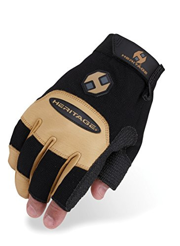 Heritage Farrier Work Gloves, Size 10, Black/Tan