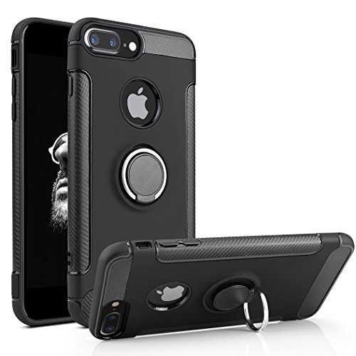 Phone Case Compatible iPhone 8 Plus, iPhone 7 Plus, Case with 360 Degree Swivel Ring Kickstand Anti Scratch Durable Soft Protective Case Compatible iPhone 7 Plus / 8 Plus, ro36