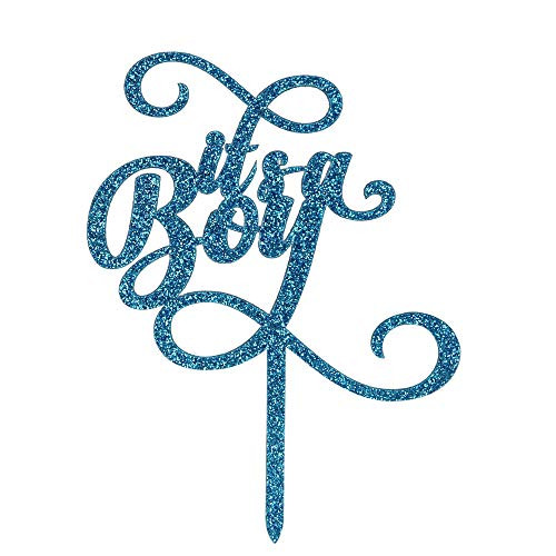 Blue Glitter It's a Boy Cake Topper for Baby Shower, Baby Boy 1st 2nd 3rd Birthday Cake Topper,Gender Reveal Party Decoration Supplies(Acrylic)