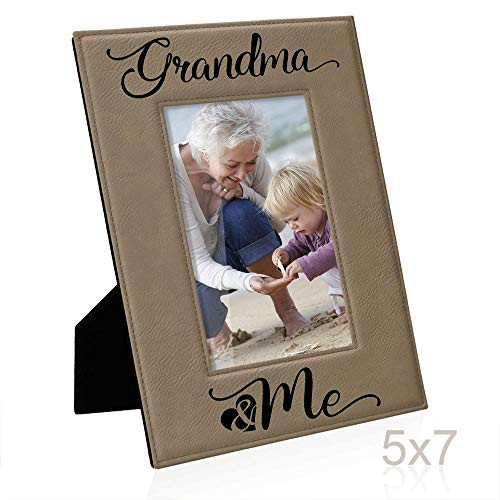 Kate Posh - Grandma & Me Engraved Leather Picture Frame, First Grandchild Gifts, Best Grandma Ever, Grandparents Gifts (5x7-Vertical) Kate Posh - Grandma & Me Engraved Leather Picture Frame, First Grandchild Gifts, Best Grandma Ever, Grandparents Gifts (5x7-Vertical)