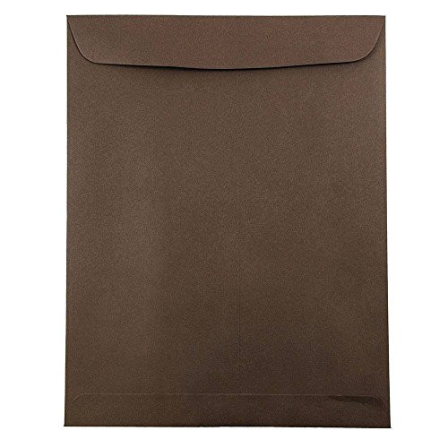 JAM PAPER 9 x 12 Open End Catalog Premium Envelopes - Chocolate Brown Recycled - 10/Pack