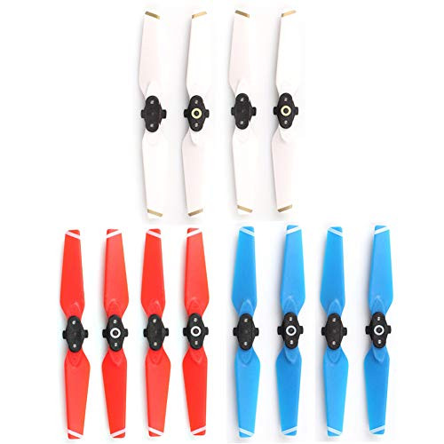 Helistar Propellers 6 Pairs 4730F Colored Quick Release Folding Blades Compatible with DJI Spark Drone CW CCW Props (White + Red + Blue)